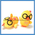 Lovable Cartoon Animal Toy of Yellow Plush Glasses Chicken Pendant